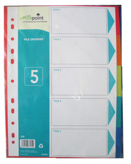Officepoint File Dividers 5 set -0